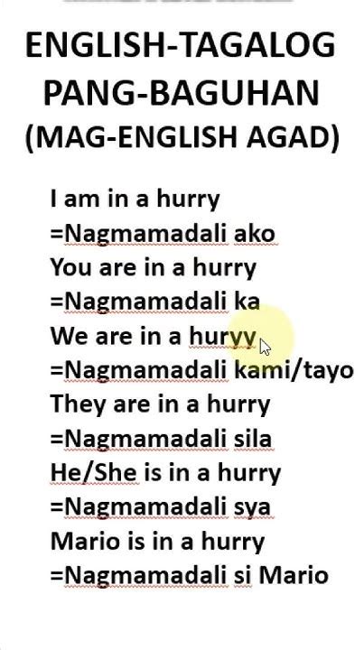 Translate 'Hurried' into Tagalog .